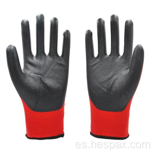 Hespax 15g Nylon Microfoam Nitrile Guantes de guantes medios